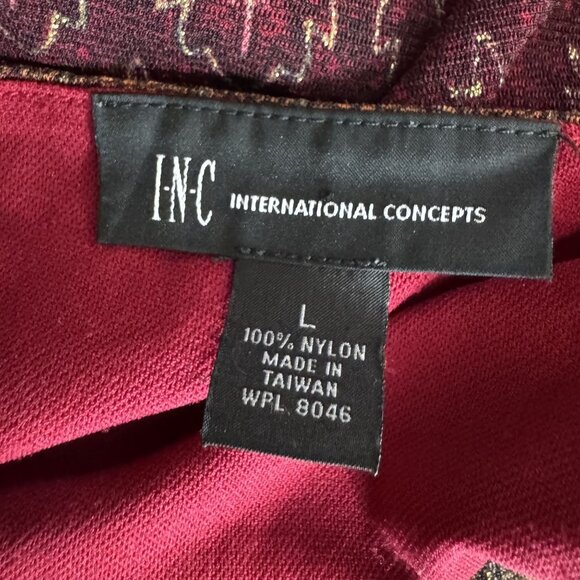 INC Y2K Babydoll Top Womens Size L Nylon Chevron Forest Fairy Empire Waist Vtg - Picture 4 of 6